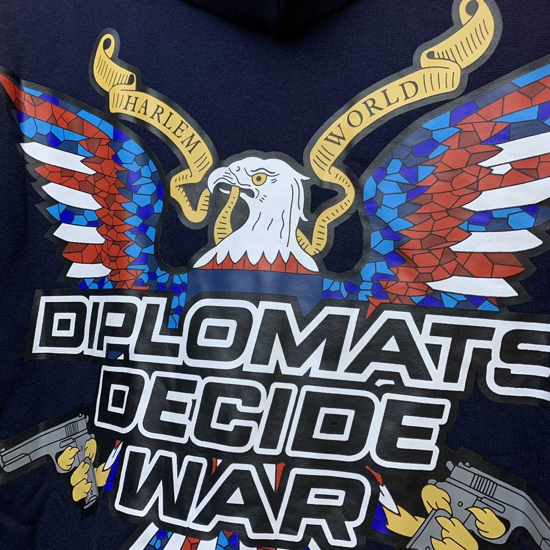 Who Decides War Diplomats Hooded Sweatshirt In Navy - DopestKickz