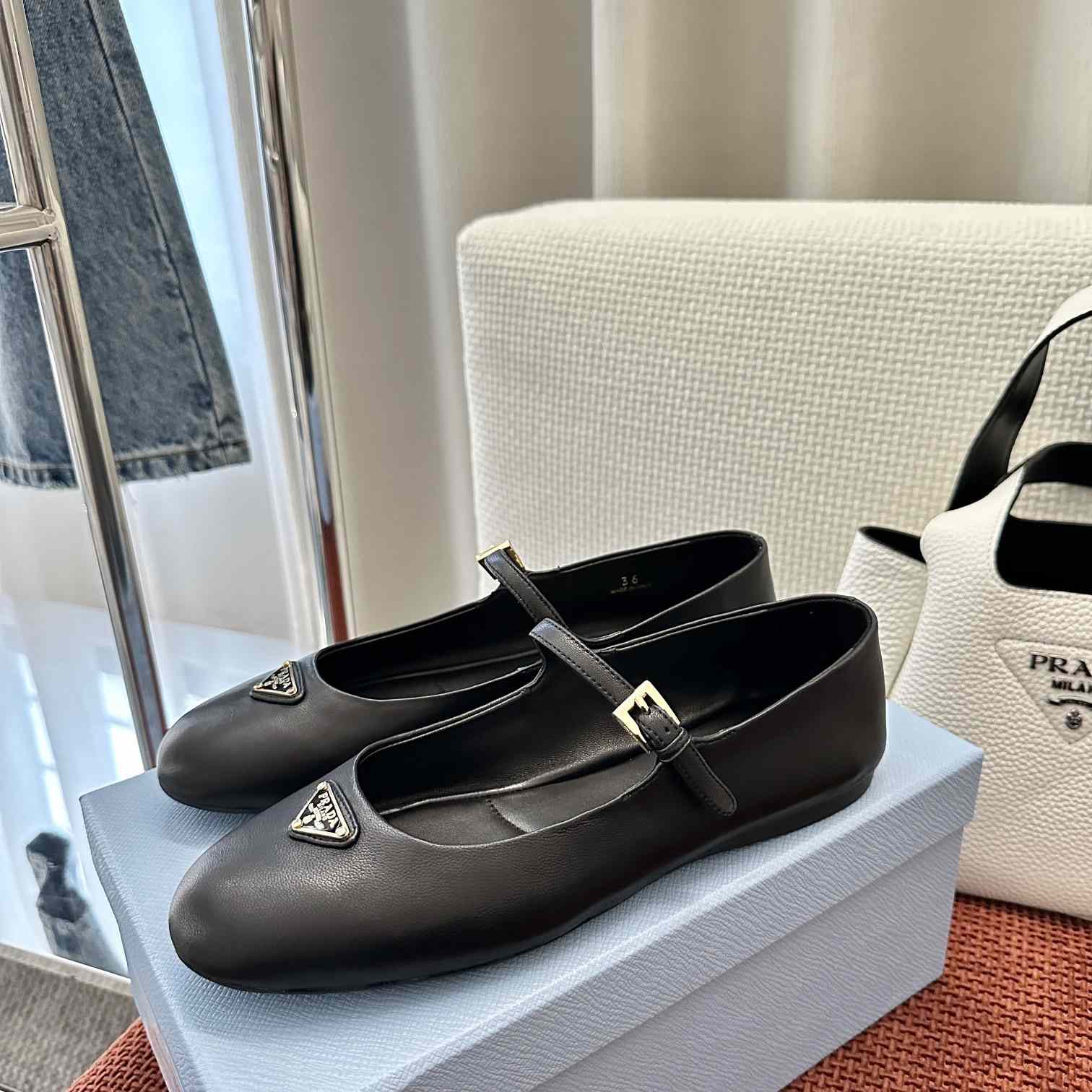 Prada Nappa Leather Ballerinas - DopestKickz