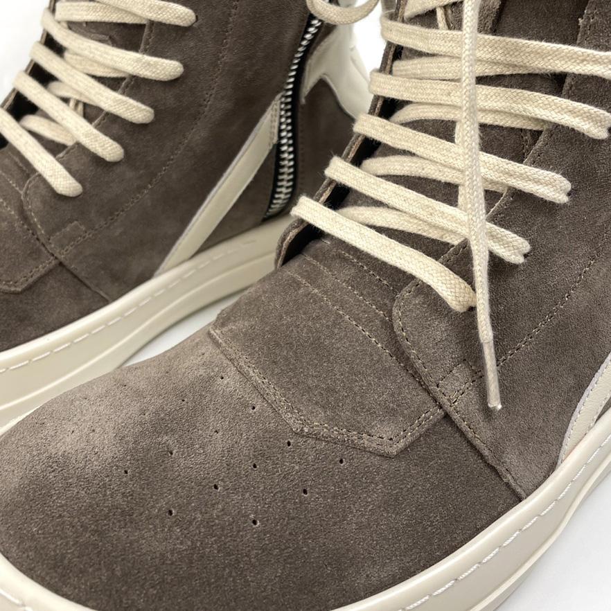 Rick Owens Geobasket Lace-up Suede High-top Trainers - DopestKickz