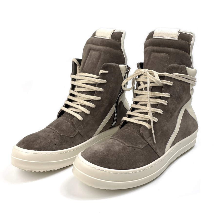 Rick Owens Geobasket Lace-up Suede High-top Trainers - DopestKickz