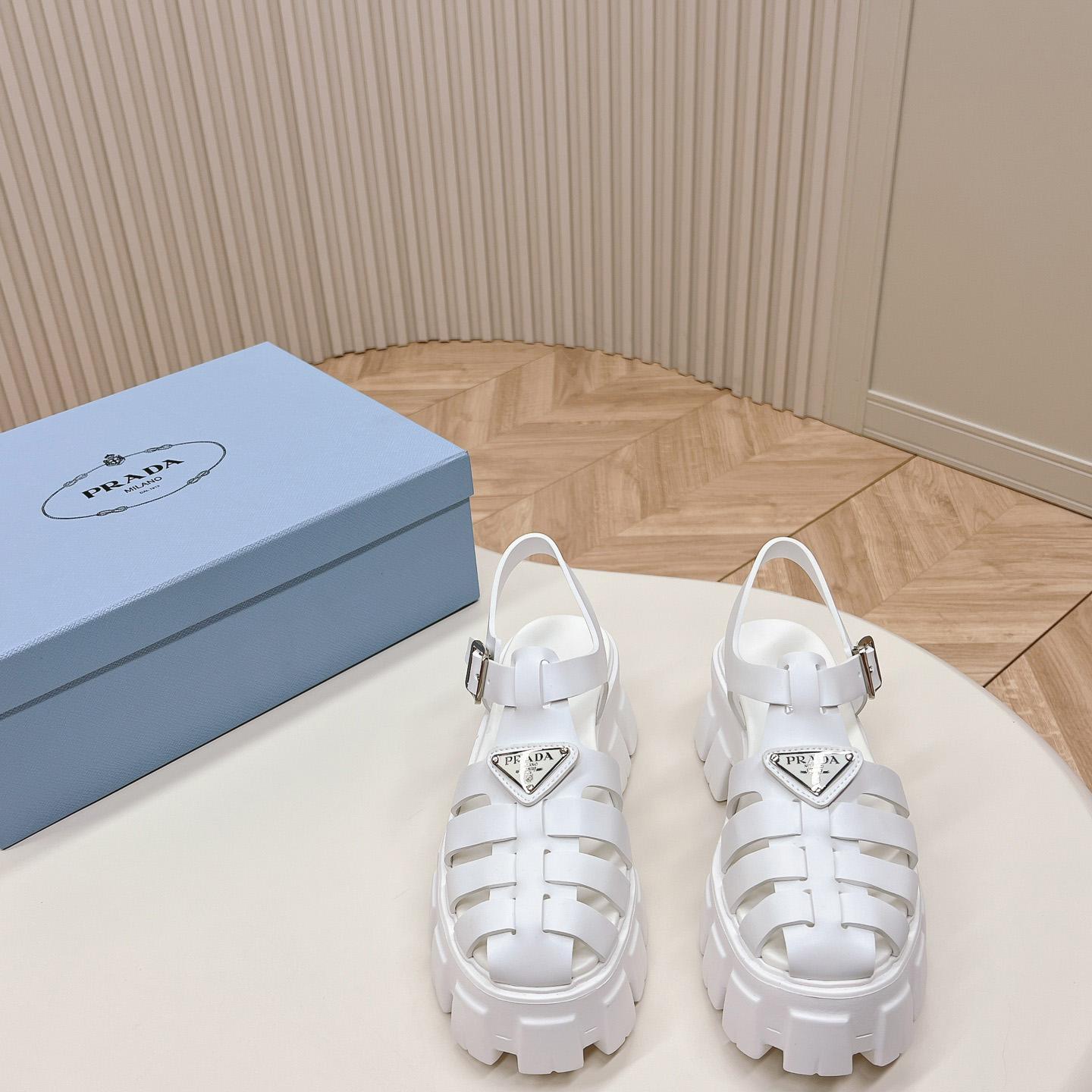 Prada Rubber Monolith Sandals - DopestKickz