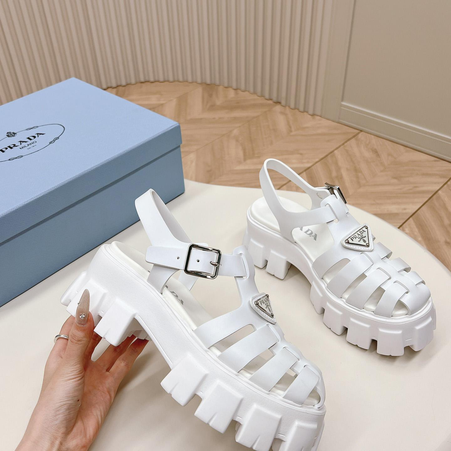 Prada Rubber Monolith Sandals - DopestKickz