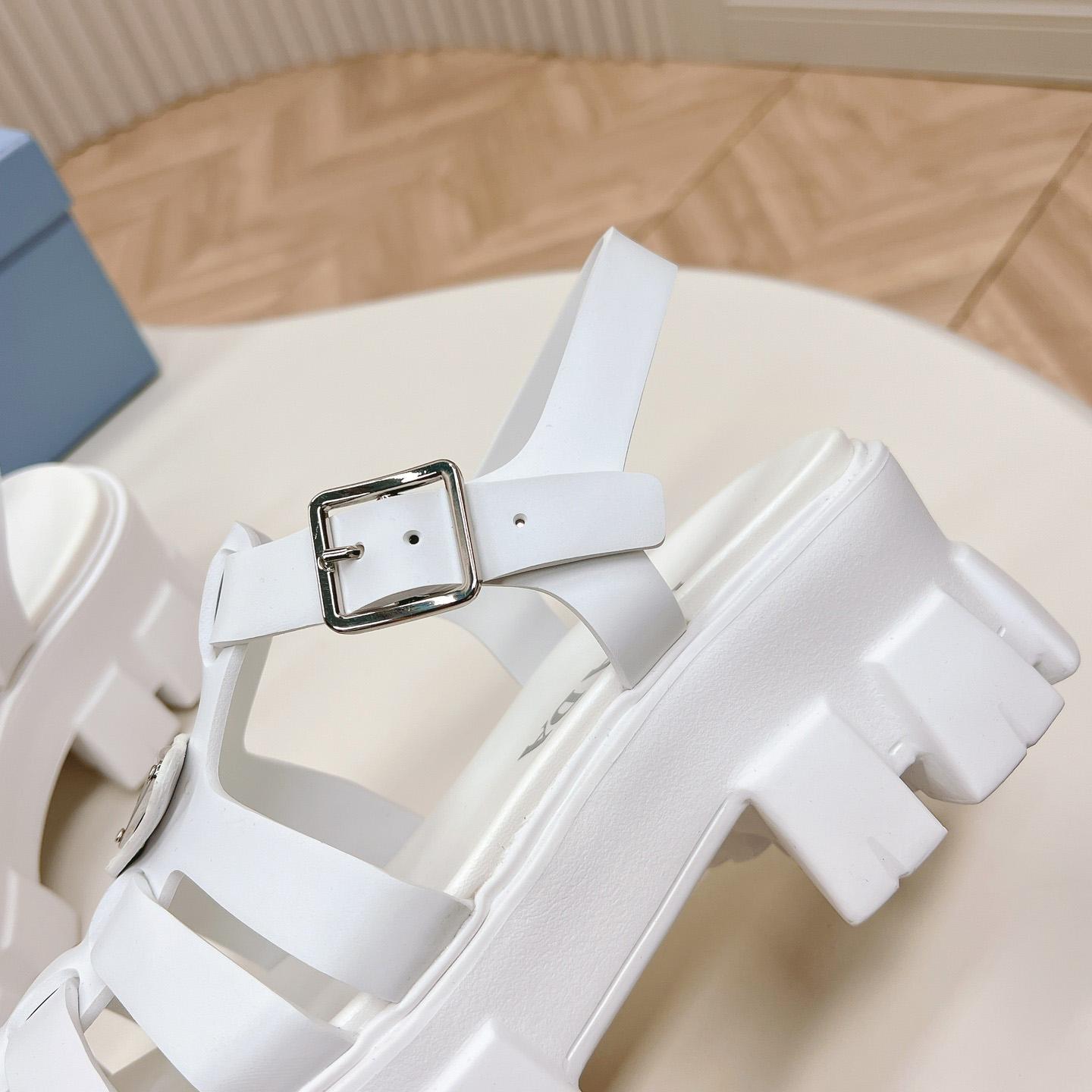 Prada Rubber Monolith Sandals - DopestKickz