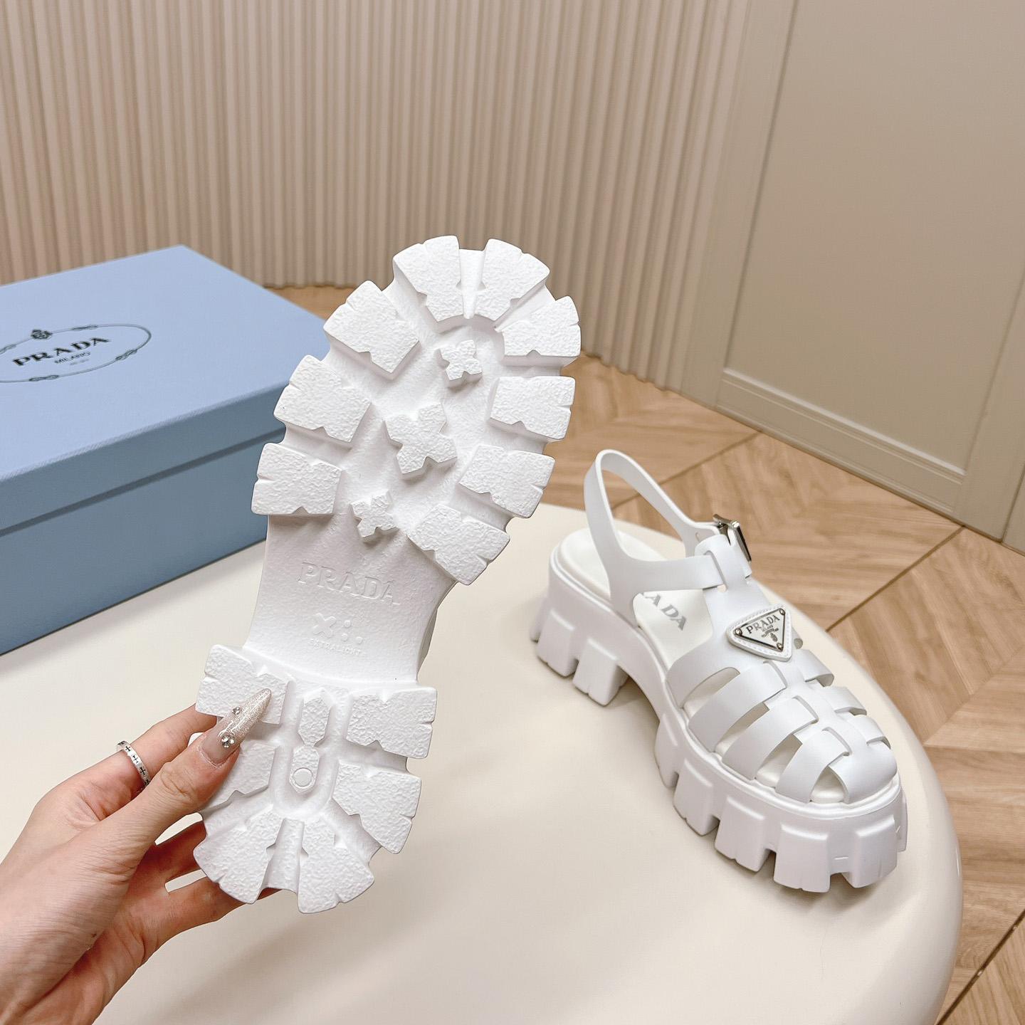 Prada Rubber Monolith Sandals - DopestKickz