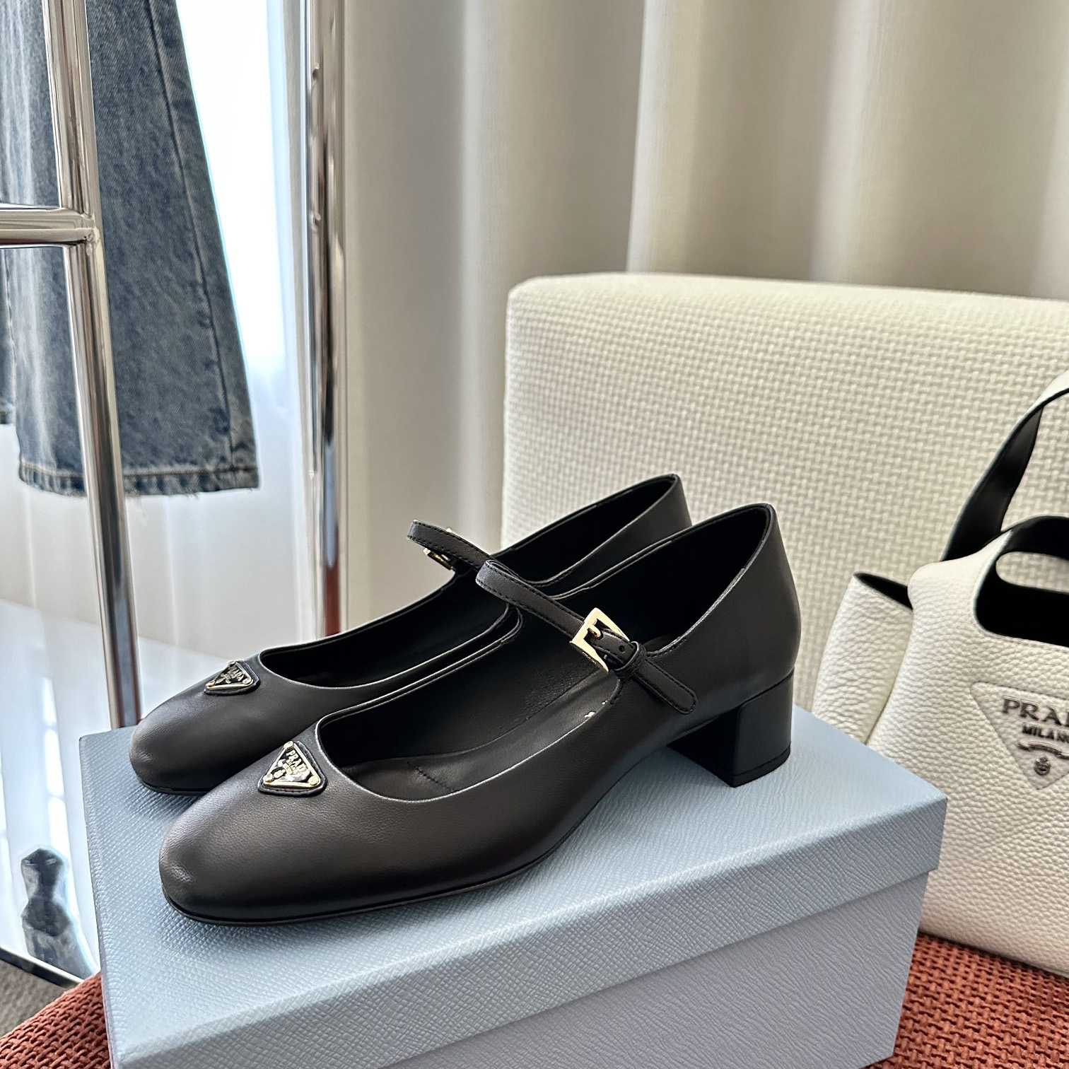 Prada Nappa Leather Mary Jane Pumps - DopestKickz