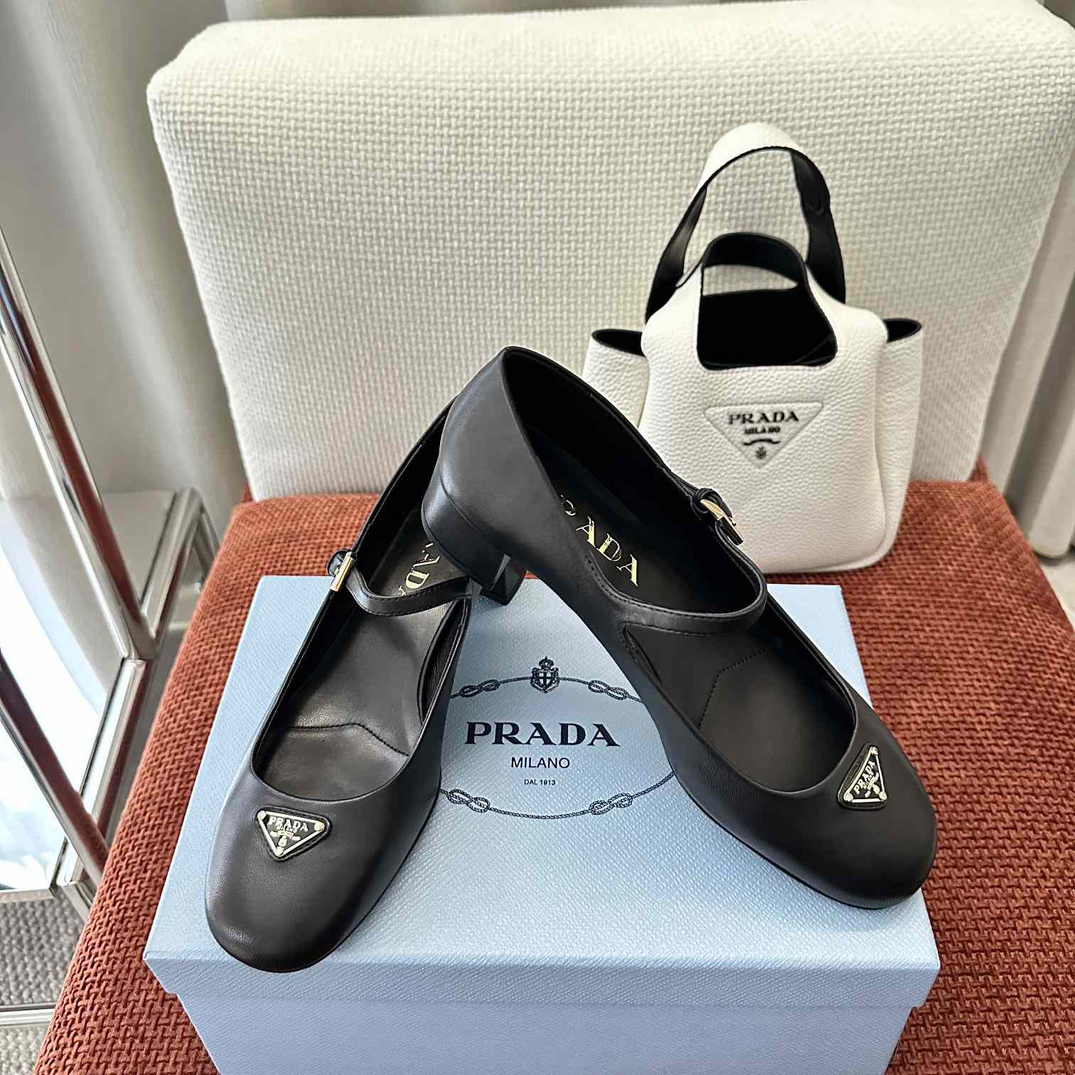 Prada Nappa Leather Mary Jane Pumps - DopestKickz