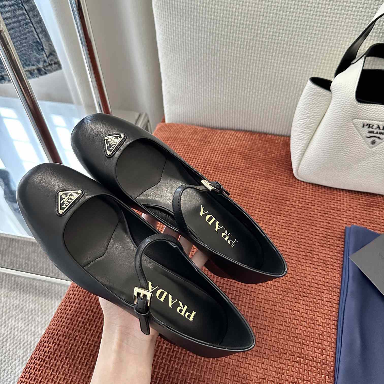 Prada Nappa Leather Mary Jane Pumps - DopestKickz