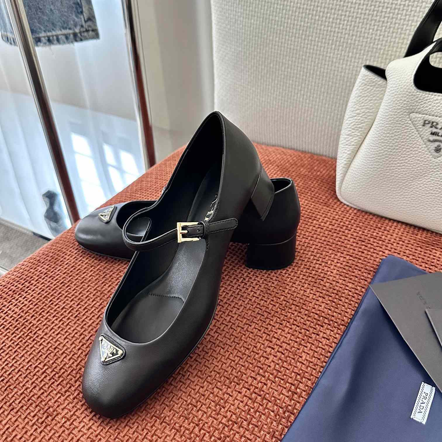 Prada Nappa Leather Mary Jane Pumps - DopestKickz