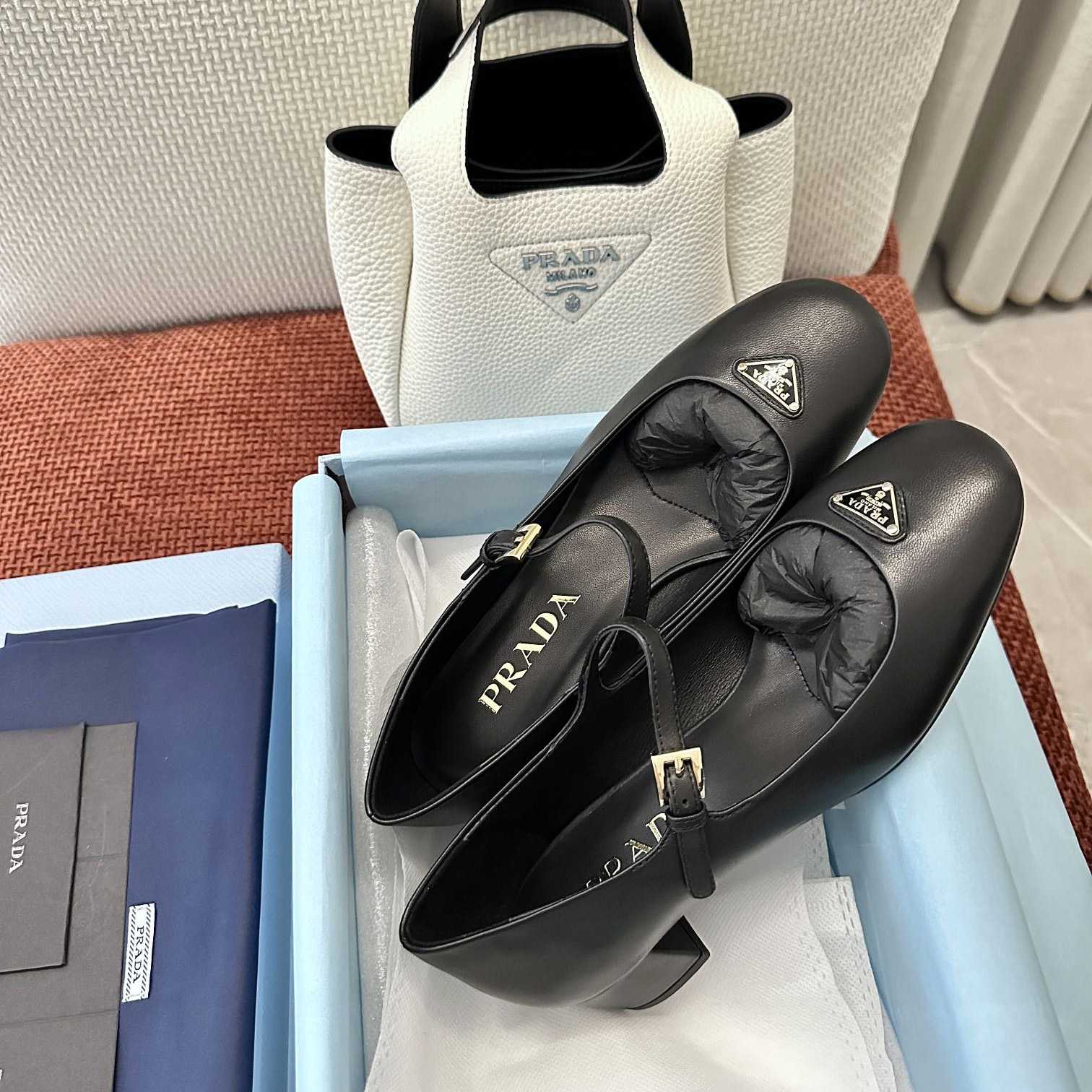 Prada Nappa Leather Mary Jane Pumps - DopestKickz