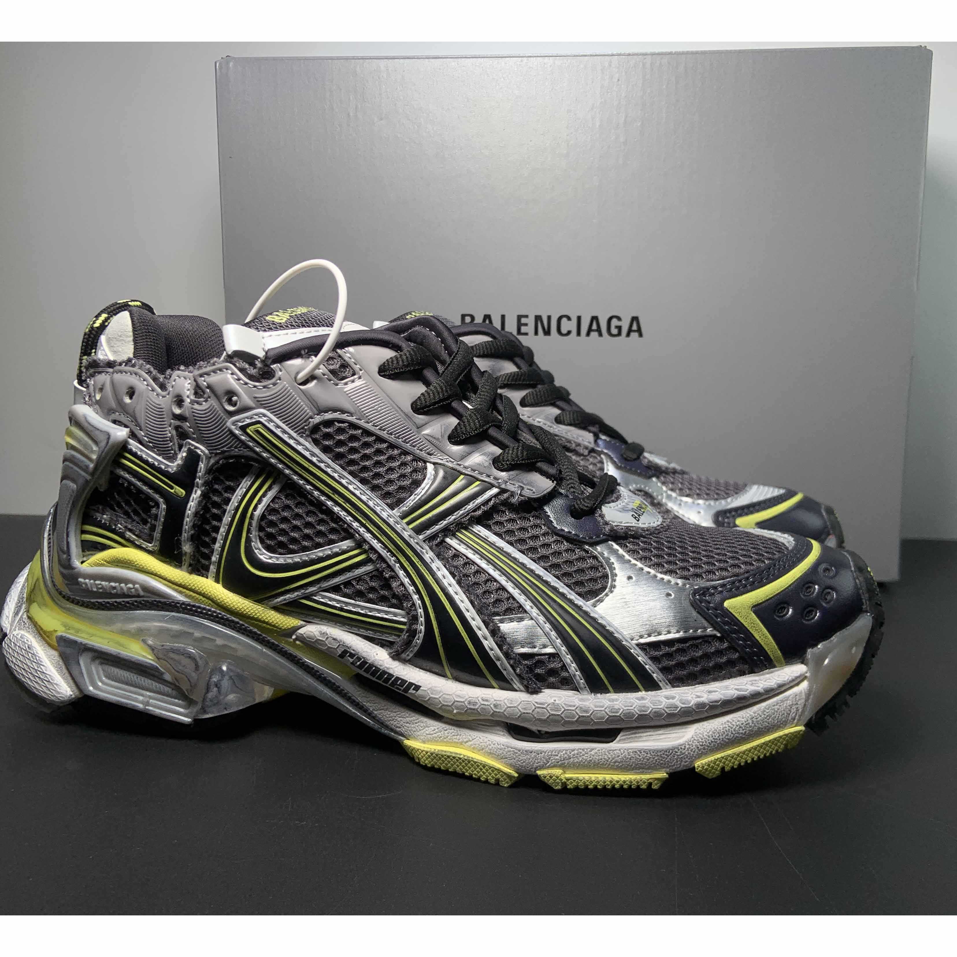 Balenciaga Runner Sneaker In Grey/Yellow And White - DopestKickz