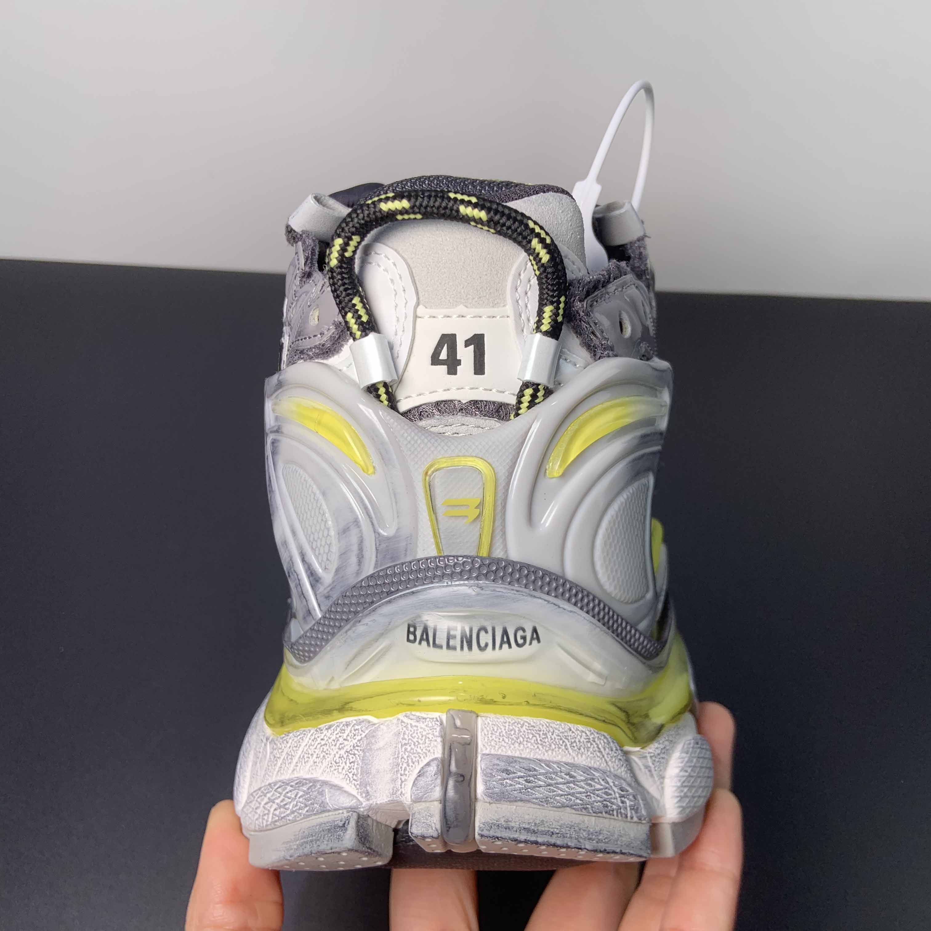 Balenciaga Runner Sneaker In Grey/Yellow And White - DopestKickz