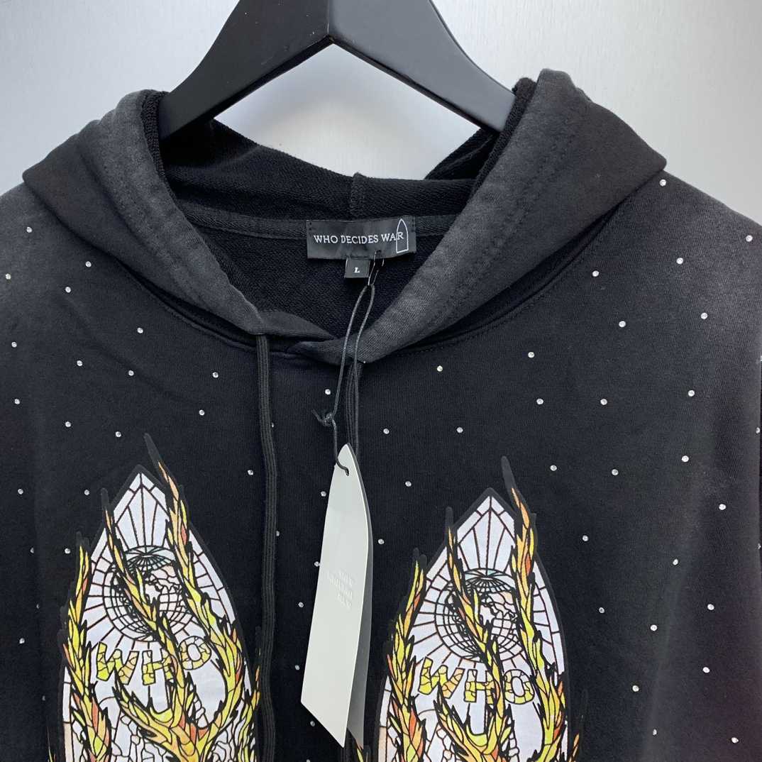 Who Decides War Flame Glass Hooded Sweatshirt - DopestKickz