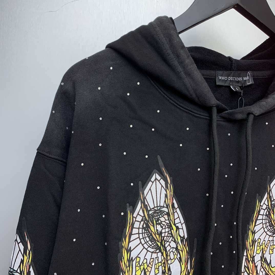 Who Decides War Flame Glass Hooded Sweatshirt - DopestKickz