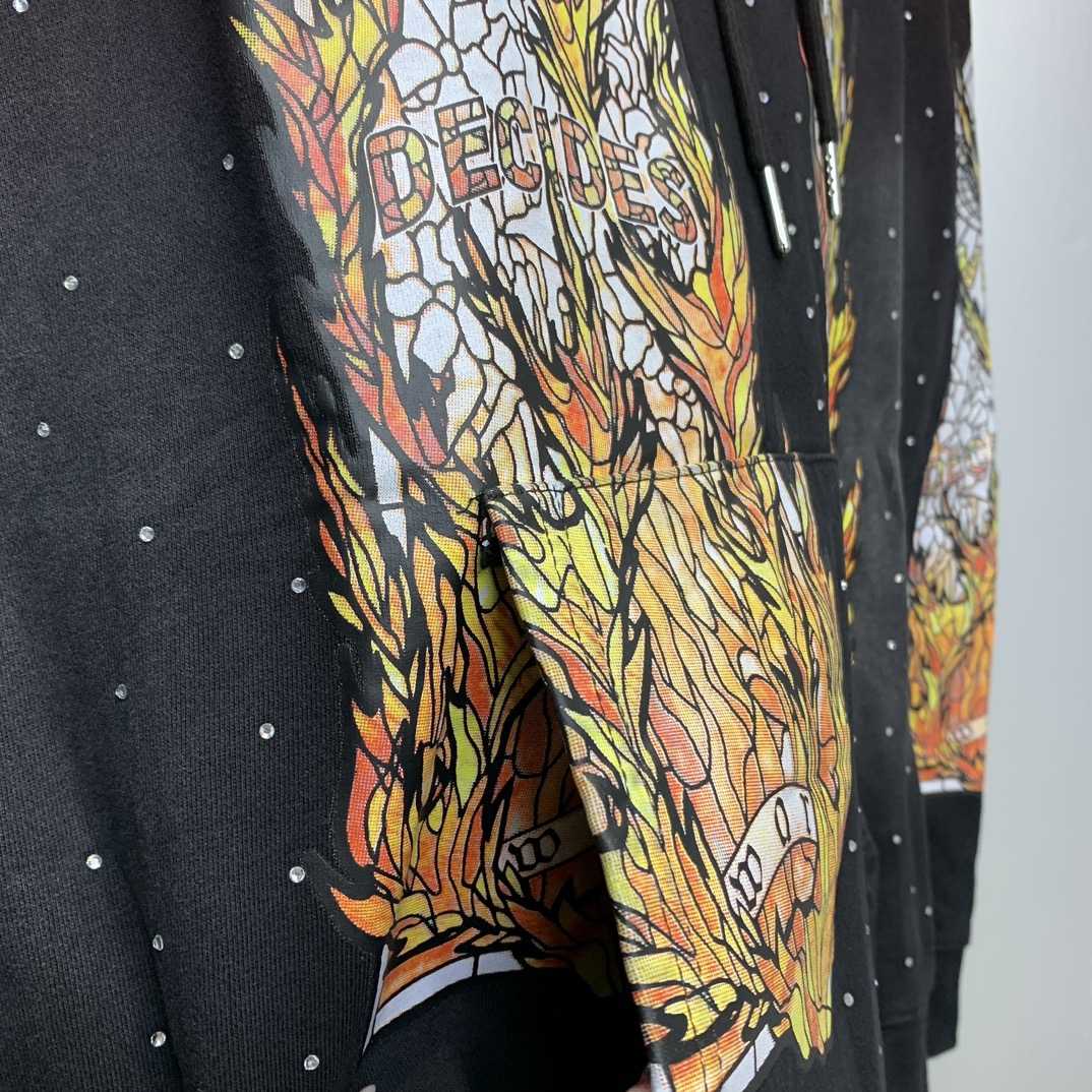 Who Decides War Flame Glass Hooded Sweatshirt - DopestKickz