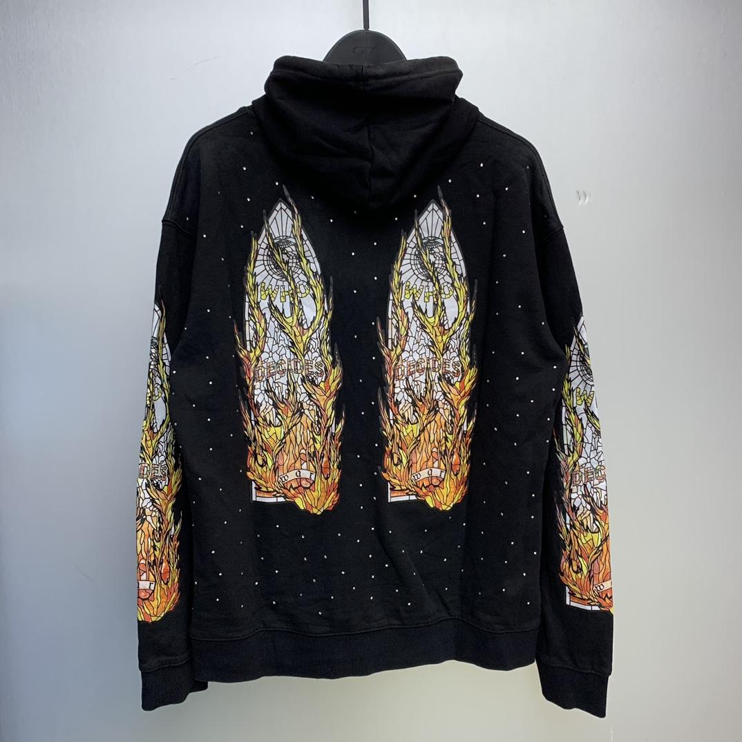 Who Decides War Flame Glass Hooded Sweatshirt - DopestKickz