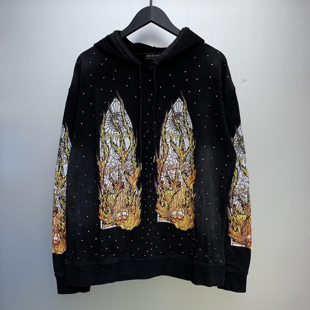 Who Decides War Flame Glass Hooded Sweatshirt - DopestKickz