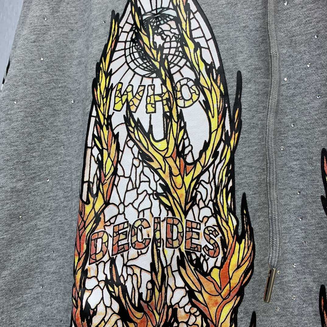 Who Decides War Flame Glass Hooded Sweatshirt - DopestKickz