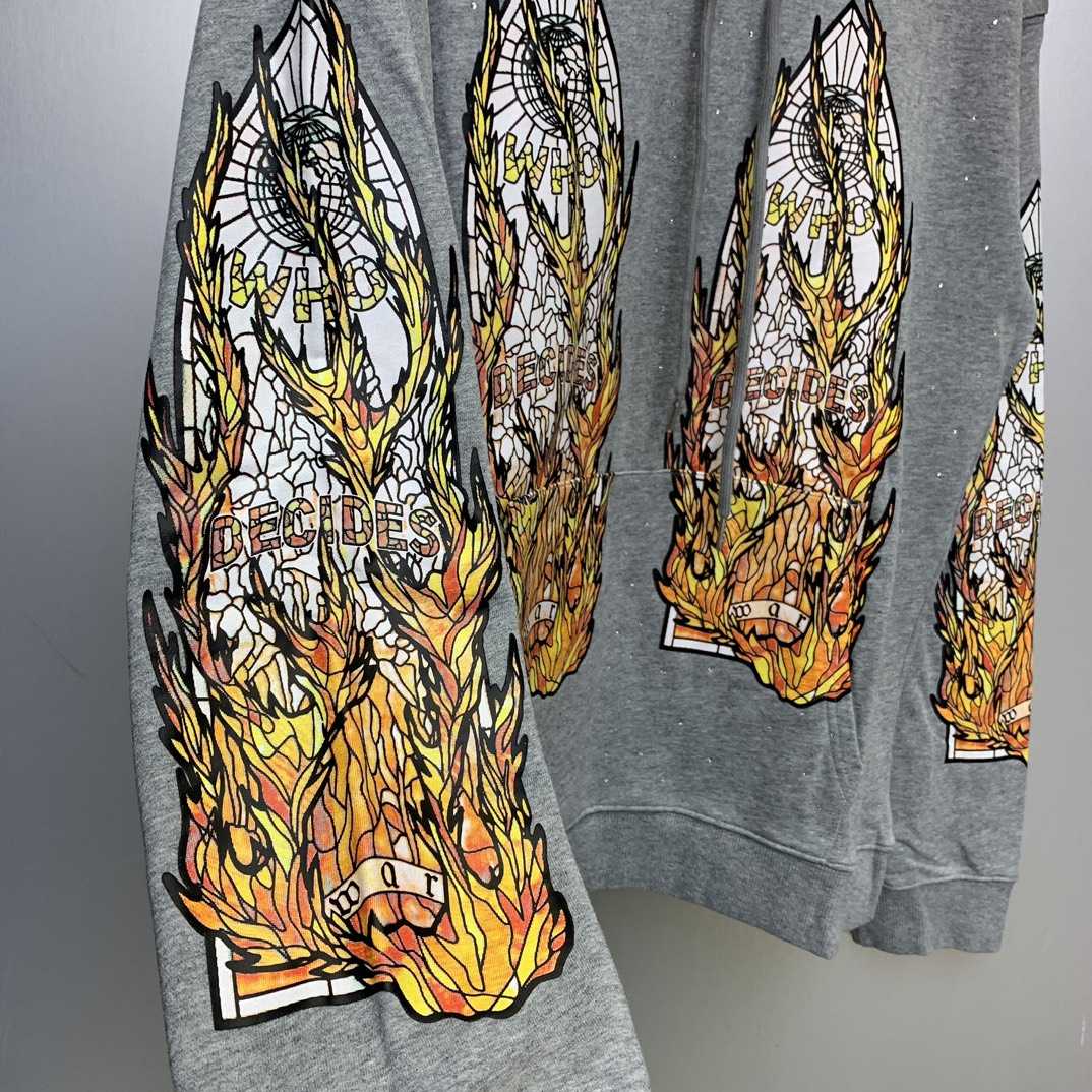 Who Decides War Flame Glass Hooded Sweatshirt - DopestKickz