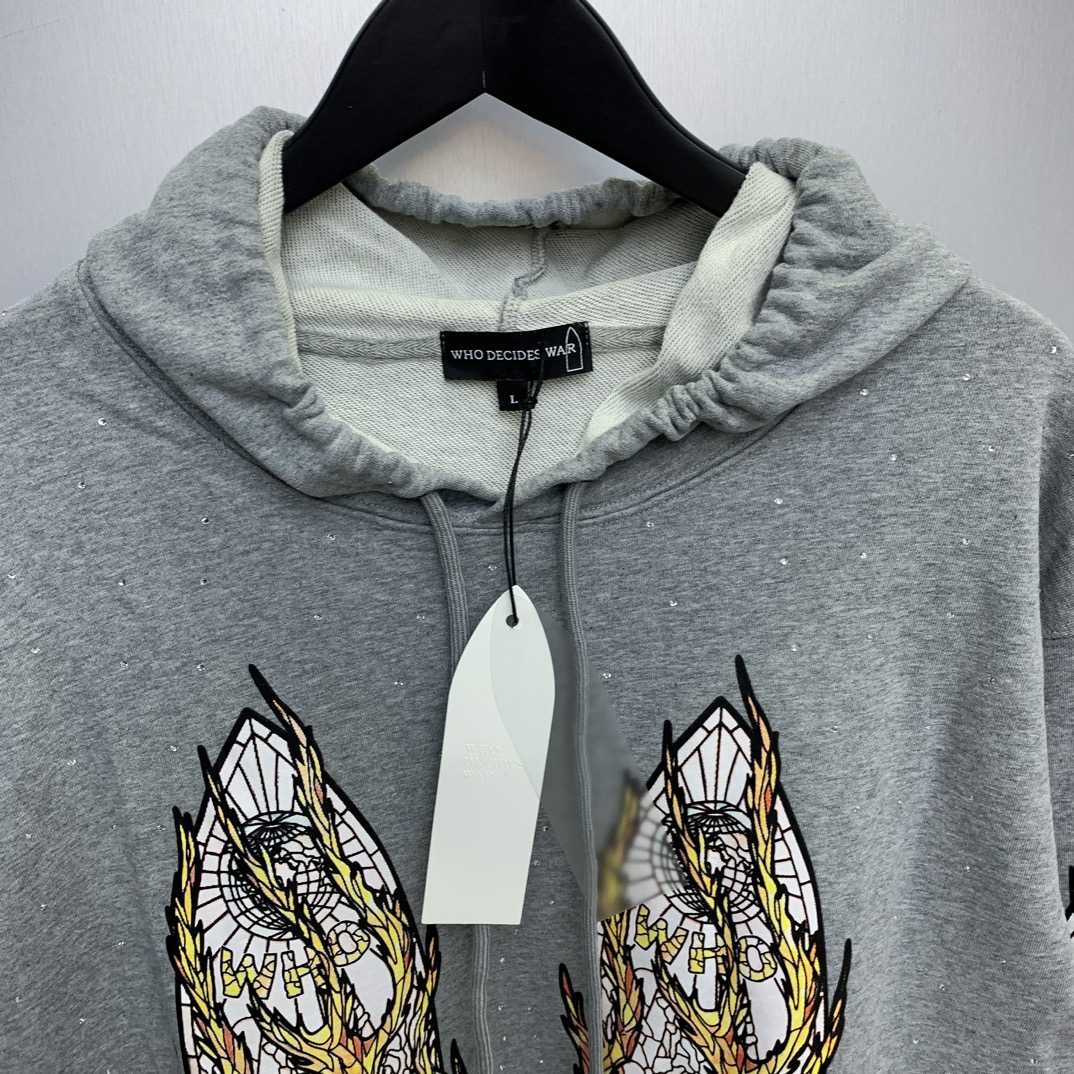 Who Decides War Flame Glass Hooded Sweatshirt - DopestKickz