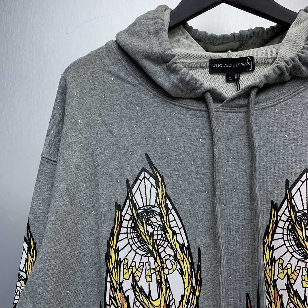 Who Decides War Flame Glass Hooded Sweatshirt - DopestKickz