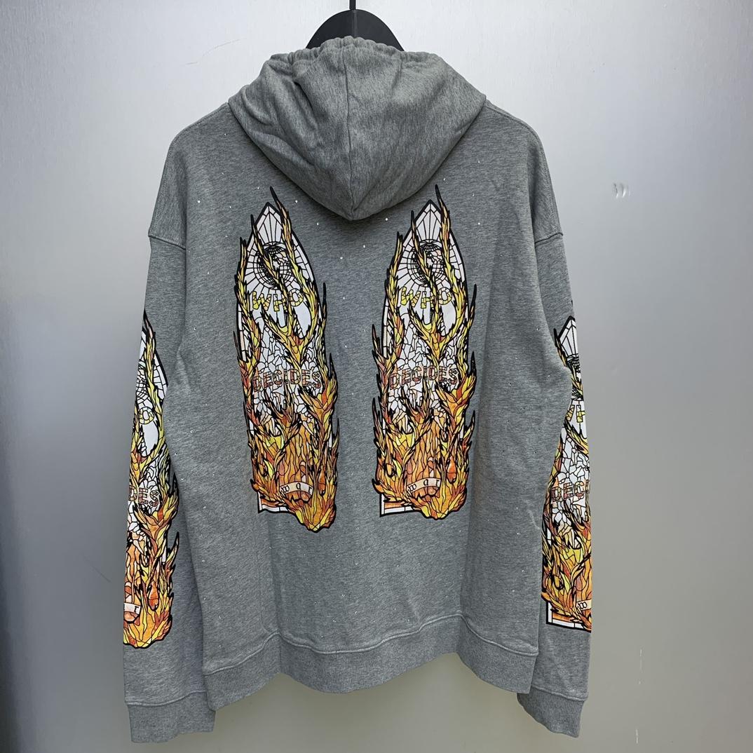 Who Decides War Flame Glass Hooded Sweatshirt - DopestKickz