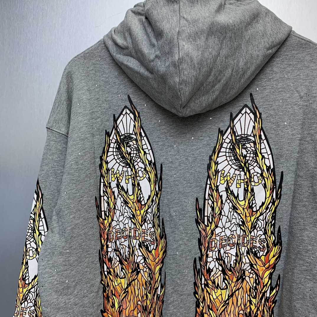 Who Decides War Flame Glass Hooded Sweatshirt - DopestKickz