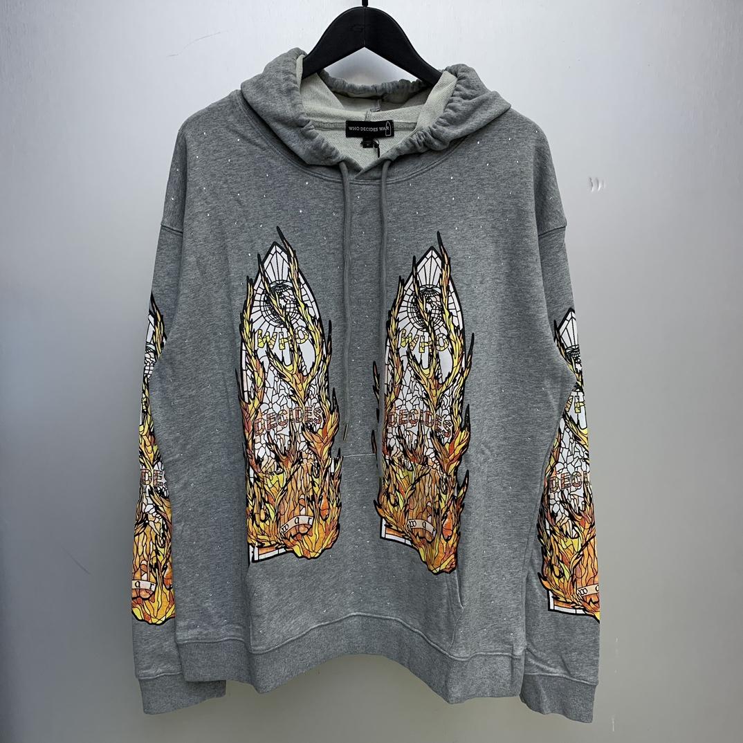 Who Decides War Flame Glass Hooded Sweatshirt - DopestKickz