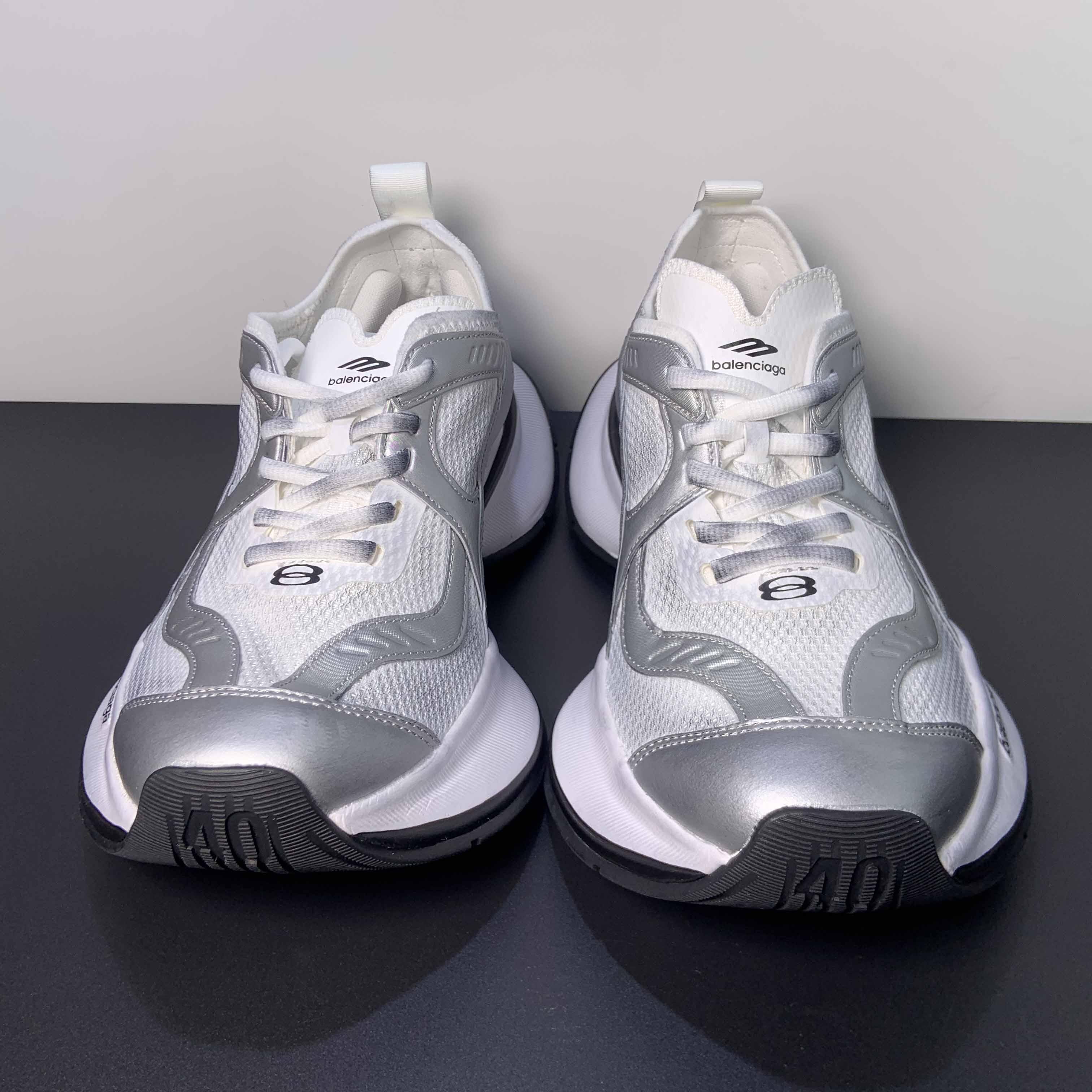 Balenciaga Circuit Sneaker In White And Silver  - DopestKickz