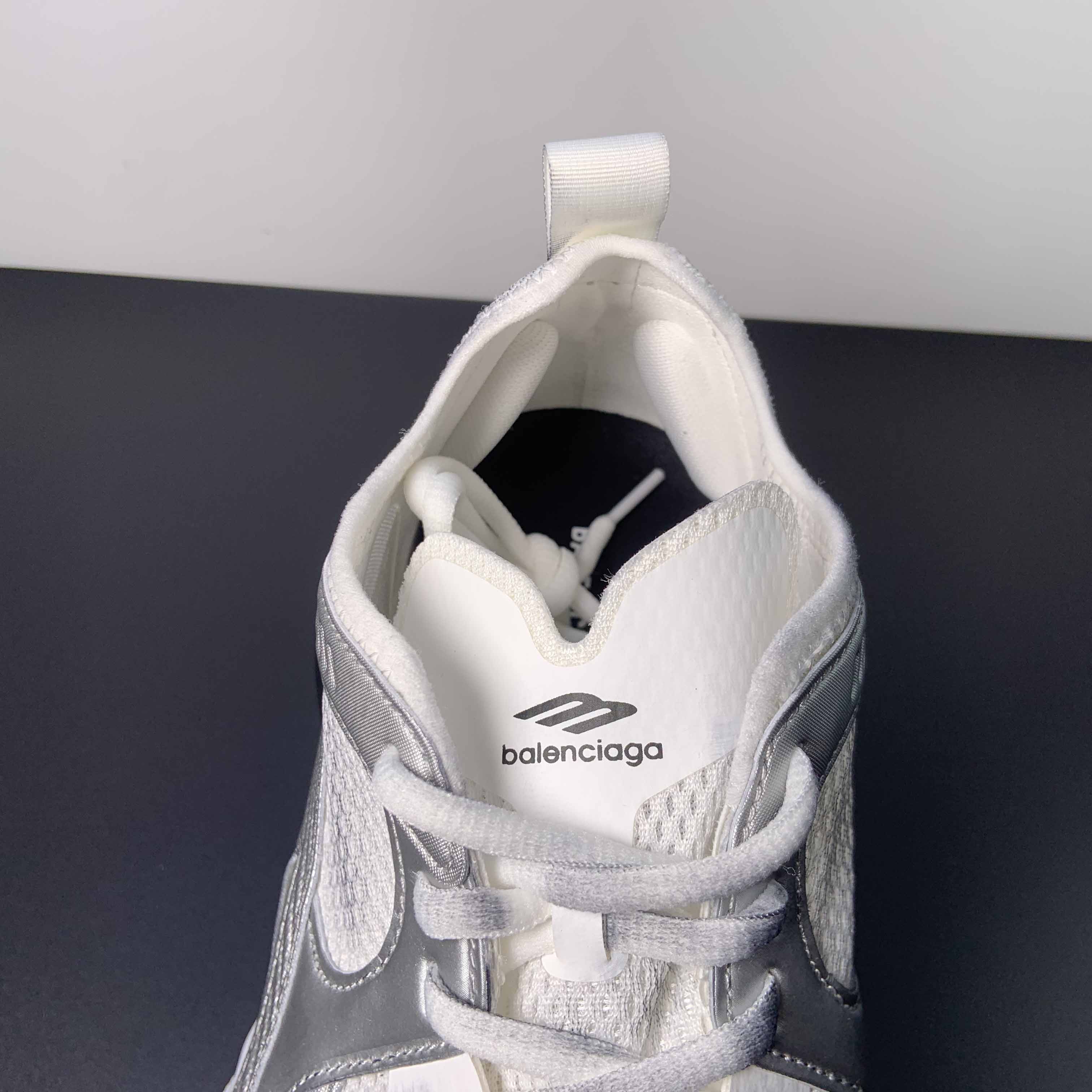 Balenciaga Circuit Sneaker In White And Silver  - DopestKickz