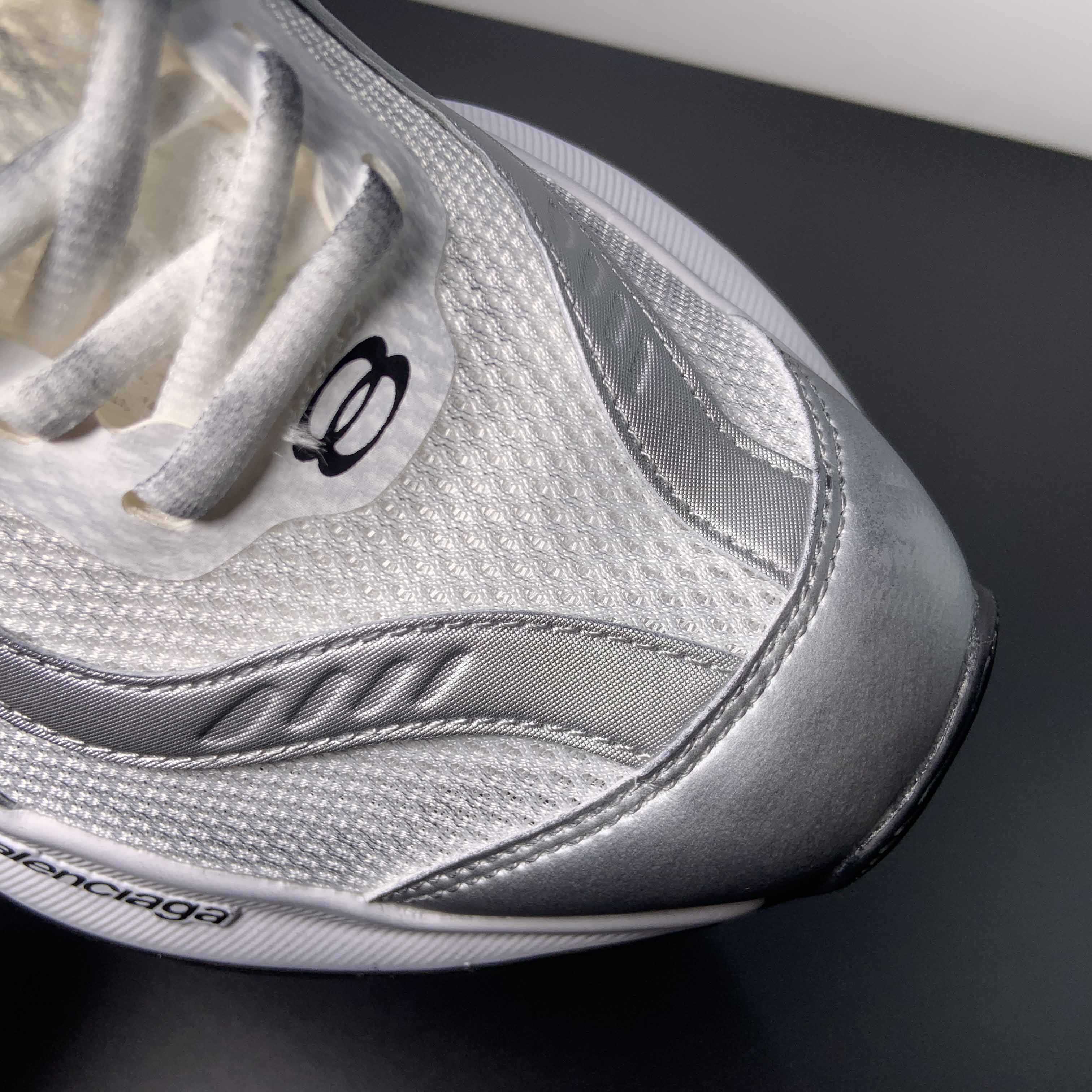 Balenciaga Circuit Sneaker In White And Silver  - DopestKickz