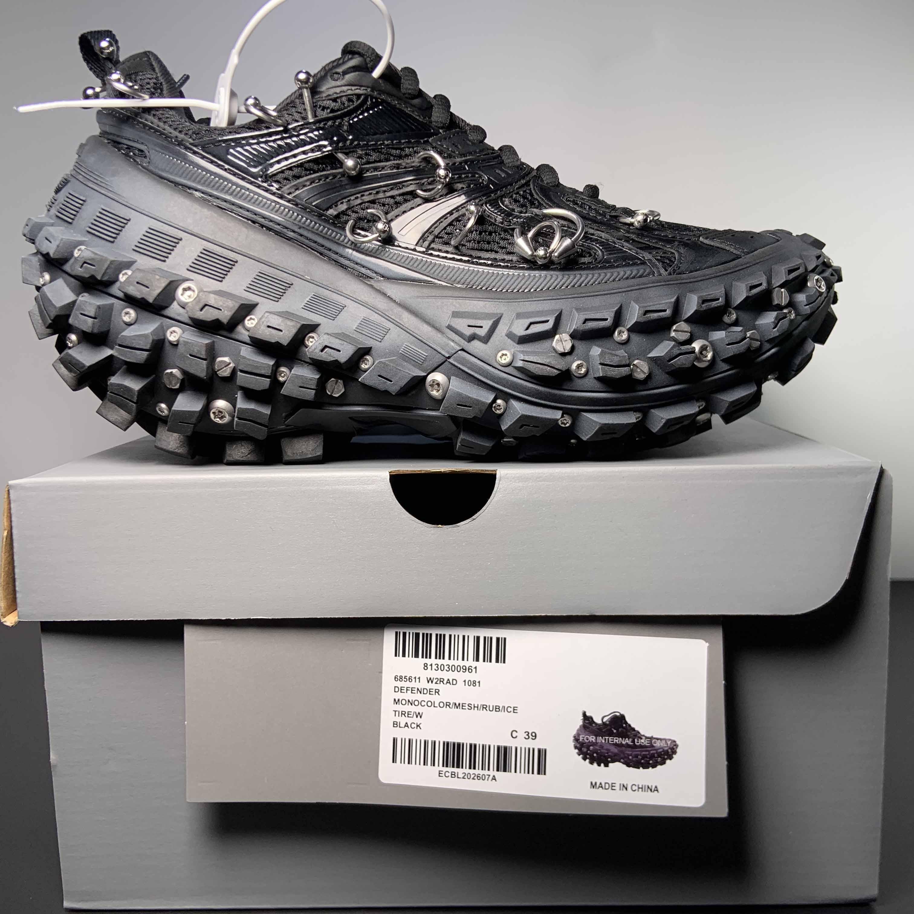 Balenciaga Bouncer Screw Sneaker With Piercings In Black - DopestKickz