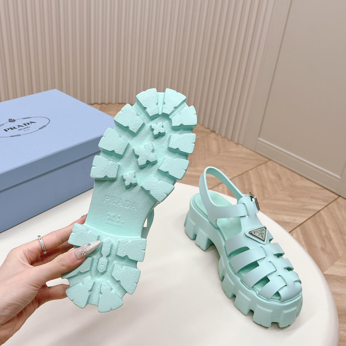 Prada Rubber Monolith Sandals - DopestKickz