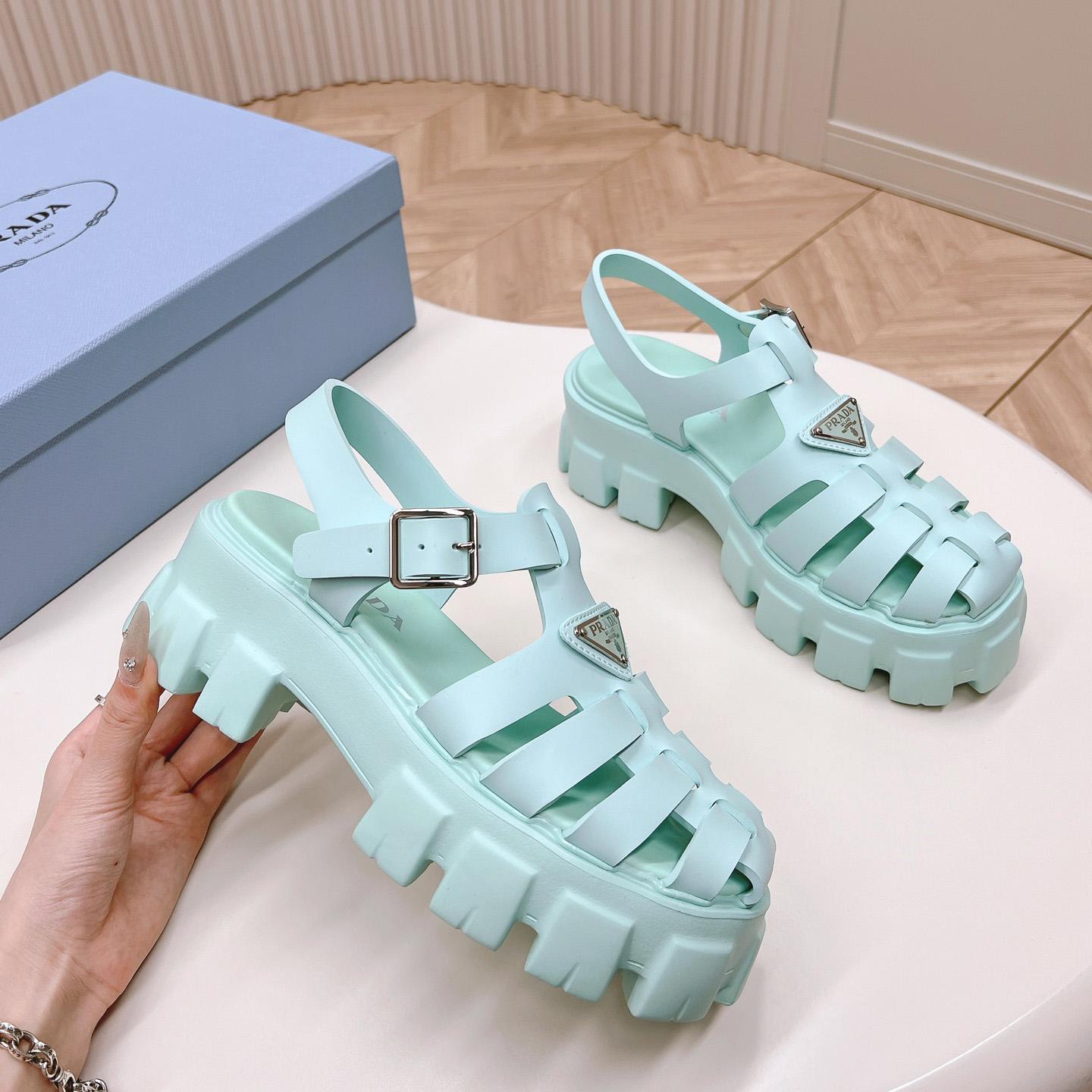Prada Rubber Monolith Sandals - DopestKickz