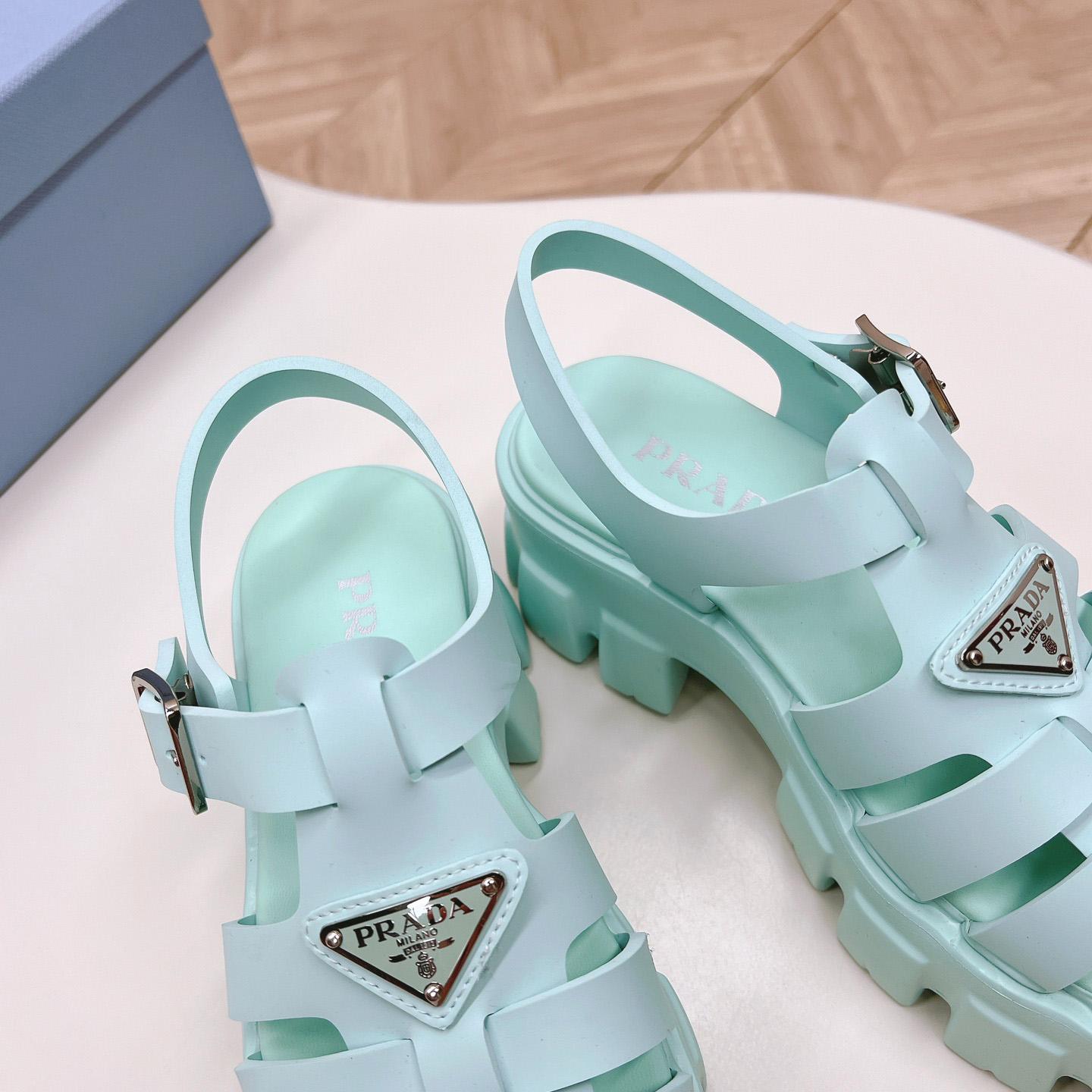 Prada Rubber Monolith Sandals - DopestKickz