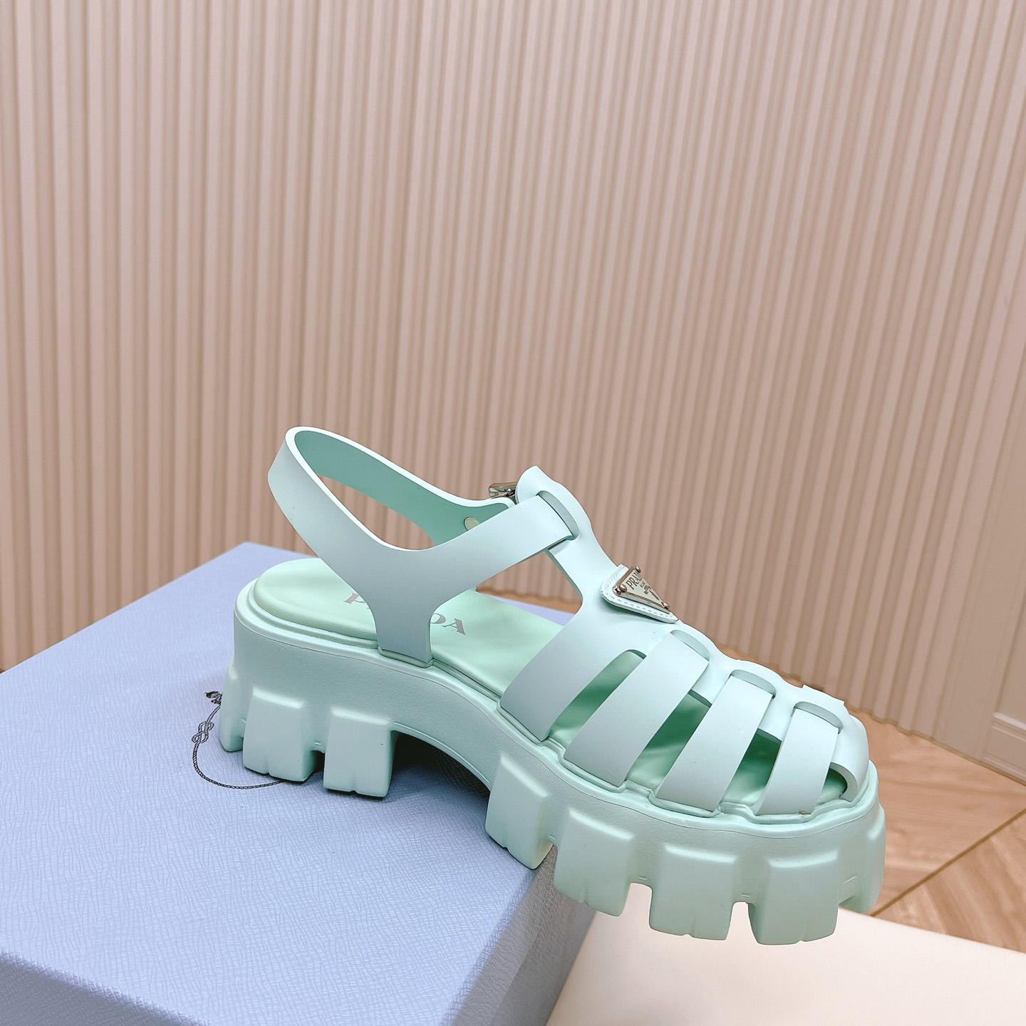 Prada Rubber Monolith Sandals - DopestKickz