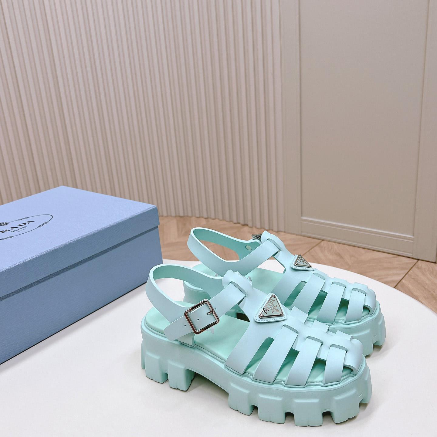 Prada Rubber Monolith Sandals - DopestKickz