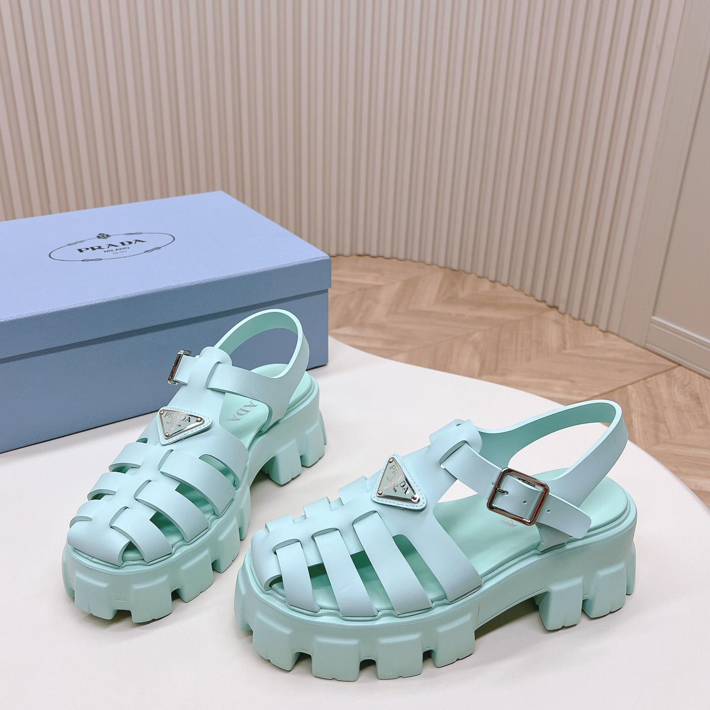 Prada Rubber Monolith Sandals - DopestKickz