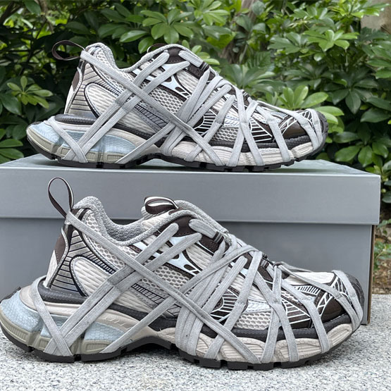 Balenciaga 3XL Extreme Lace Sneaker In Brown/ Grey And Beige - DopestKickz