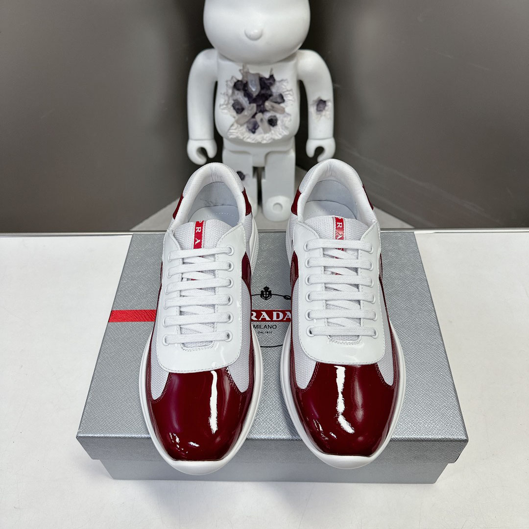 Prada Patent Leather And Technical Fabric Prada America's Cup Sneakers - DopestKickz
