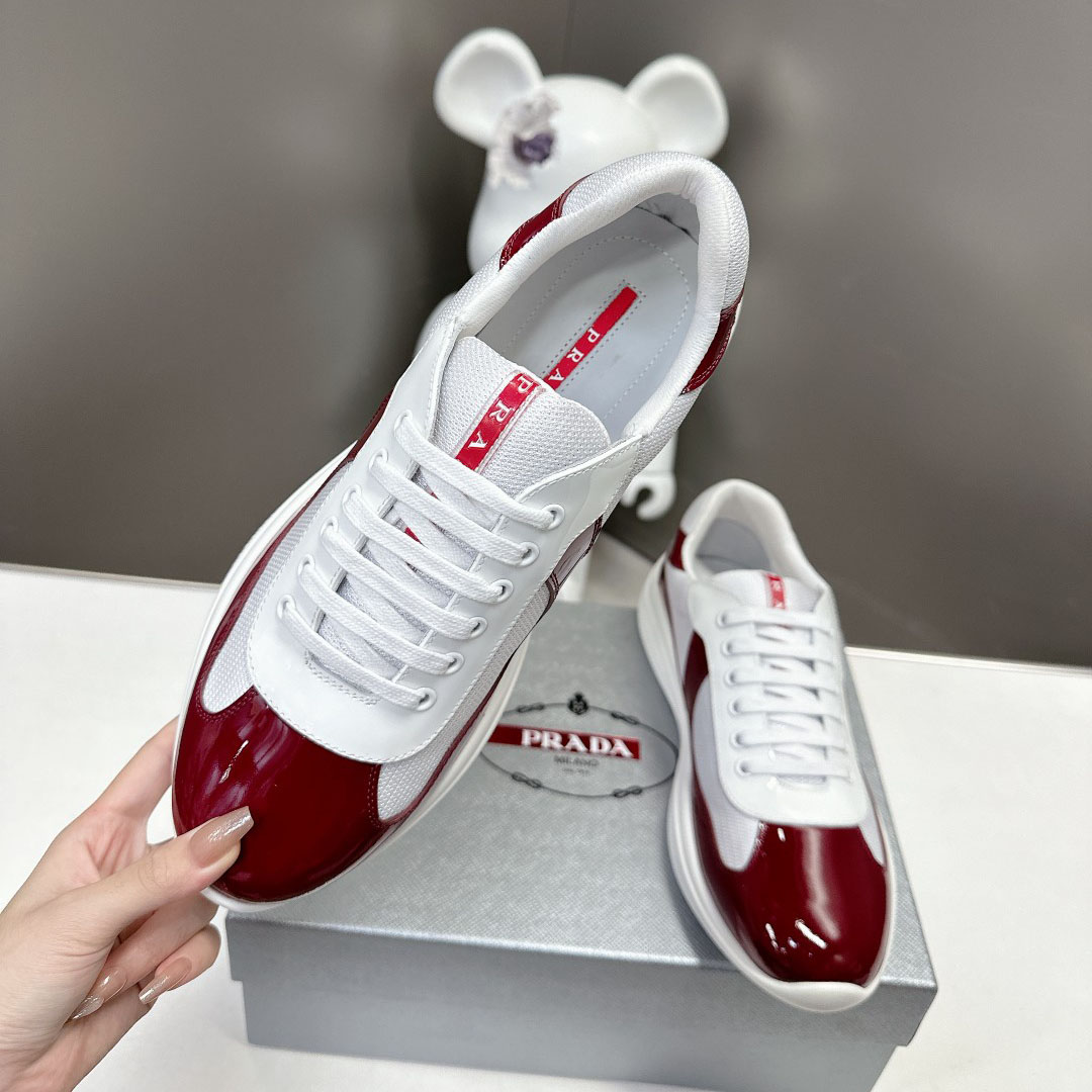 Prada Patent Leather And Technical Fabric Prada America's Cup Sneakers - DopestKickz