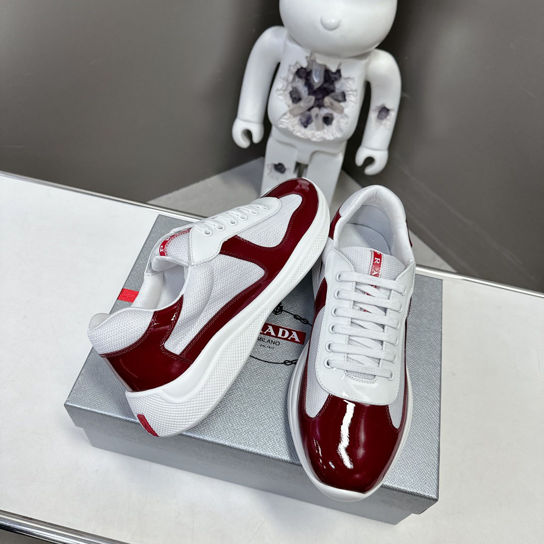 Prada Patent Leather And Technical Fabric Prada America's Cup Sneakers - DopestKickz