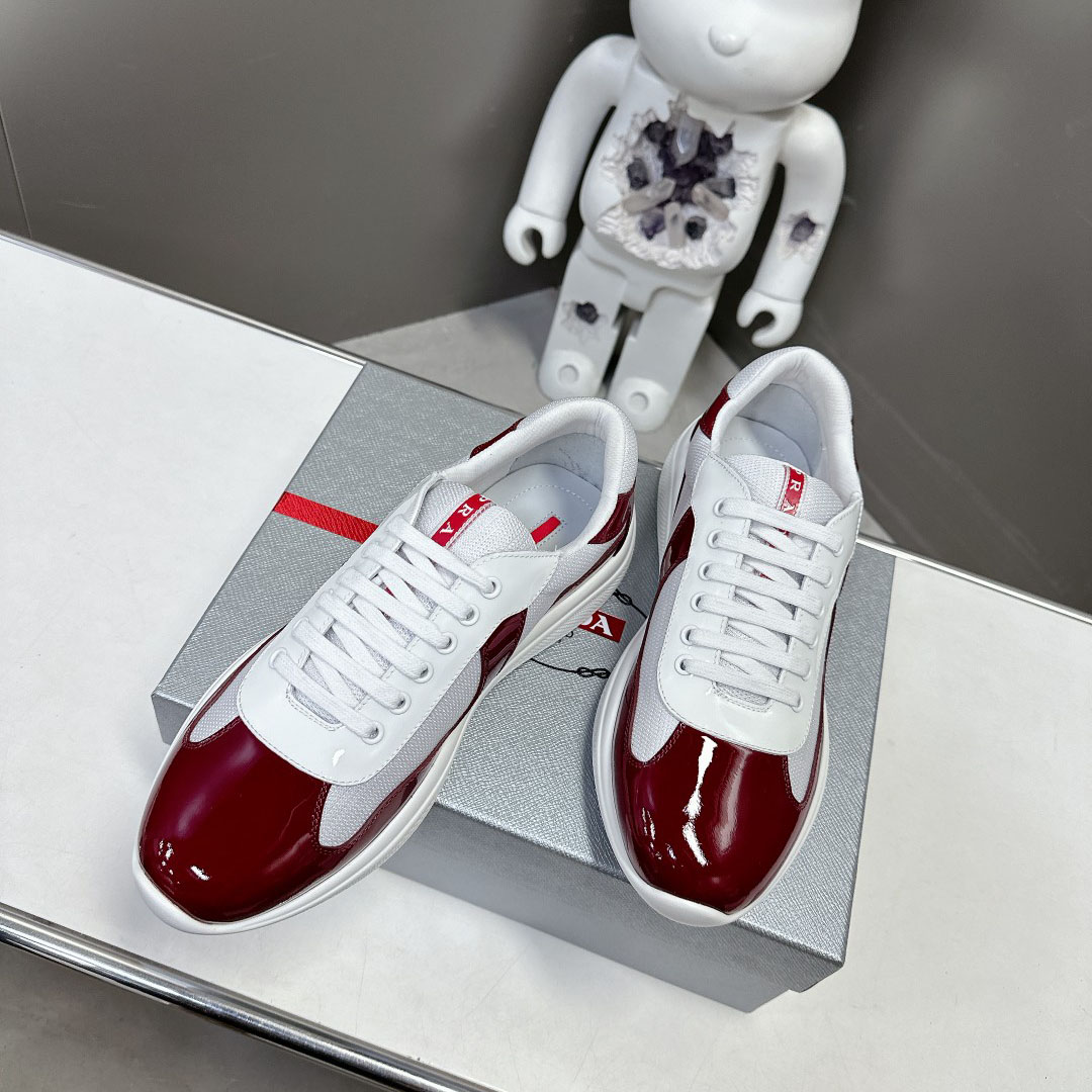 Prada Patent Leather And Technical Fabric Prada America's Cup Sneakers - DopestKickz