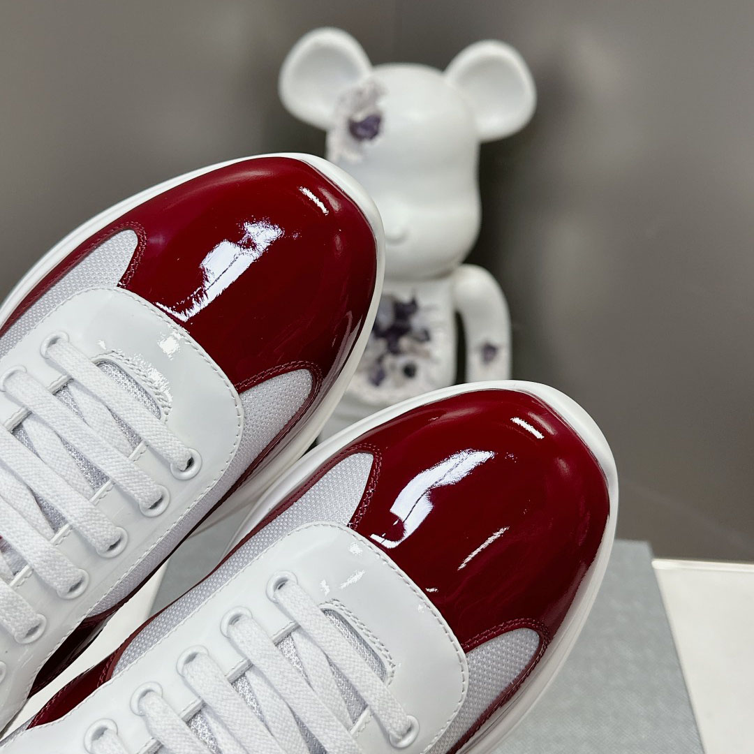 Prada Patent Leather And Technical Fabric Prada America's Cup Sneakers - DopestKickz