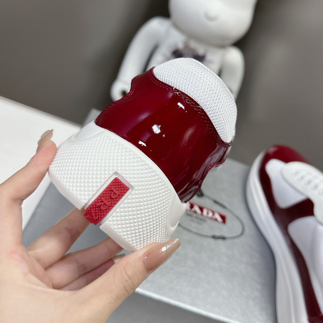 Prada Patent Leather And Technical Fabric Prada America's Cup Sneakers - DopestKickz