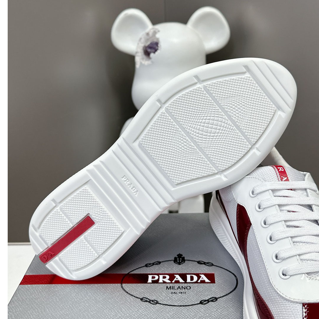 Prada Patent Leather And Technical Fabric Prada America's Cup Sneakers - DopestKickz