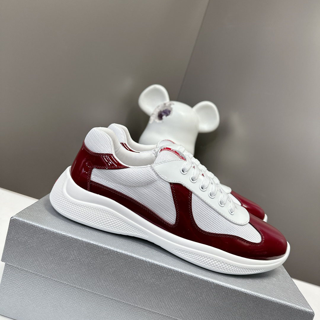 Prada Patent Leather And Technical Fabric Prada America's Cup Sneakers - DopestKickz
