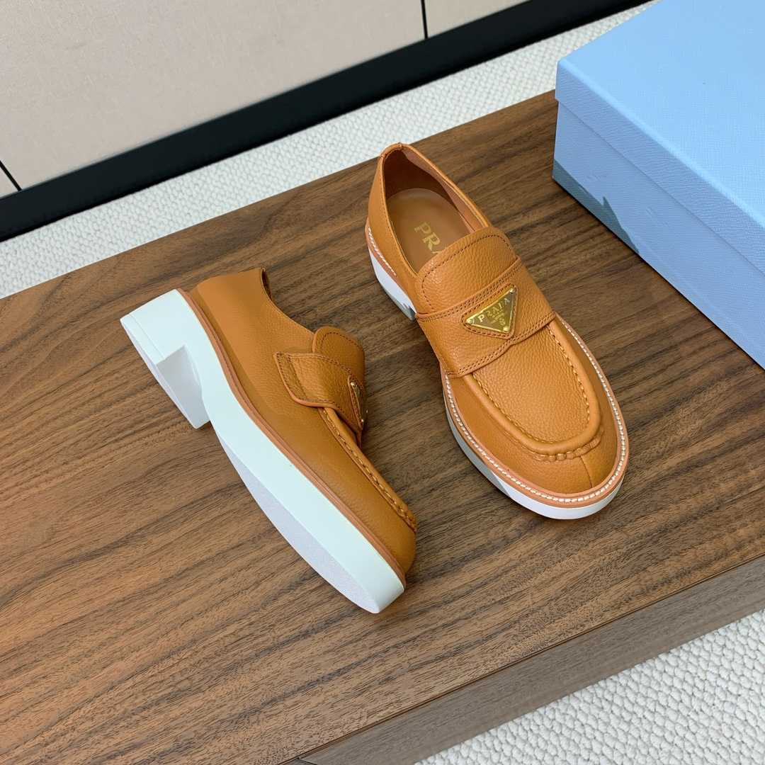 Prada Logo Leather Loafers  - DopestKickz