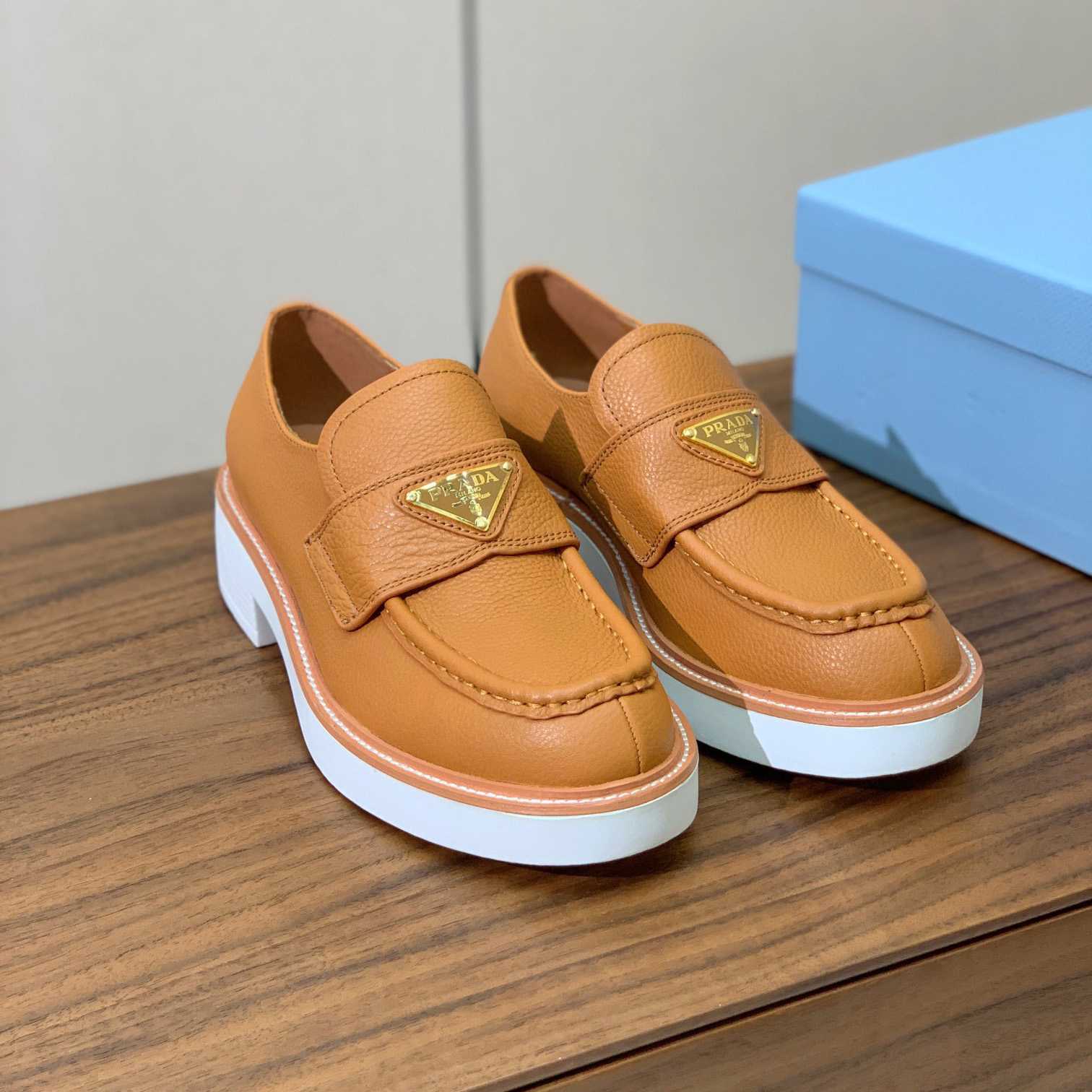 Prada Logo Leather Loafers  - DopestKickz