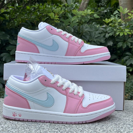 Jordan Air Jordan 1 LOW “White/Pink Foam/Glacier Blue  Sneaker    HM3706-141 - DopestKickz