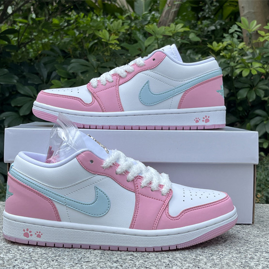 Jordan Air Jordan 1 LOW “White/Pink Foam/Glacier Blue  Sneaker    HM3706-141 - DopestKickz